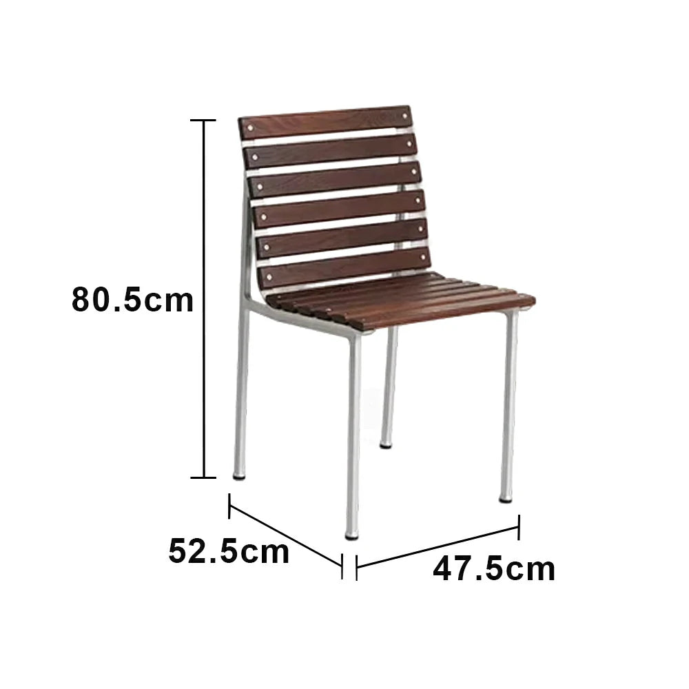 SOLARA Outdoor Chair - Rust-Resistant Powder-Coated Frame - Solid Wood Slat Seat - Durable Patio & Balcony Seating