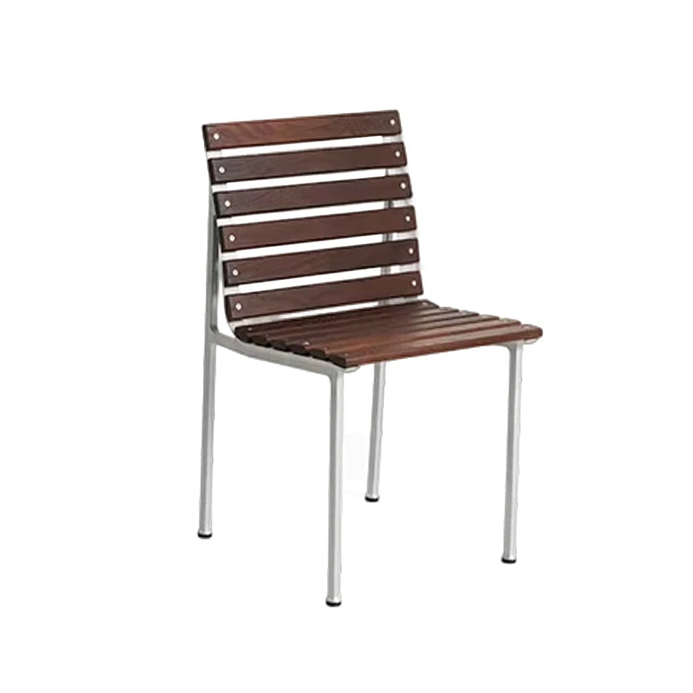 SOLARA Outdoor Chair - Rust-Resistant Powder-Coated Frame - Solid Wood Slat Seat - Durable Patio & Balcony Seating