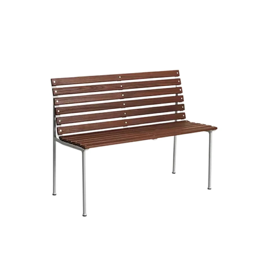 SOLARA Outdoor Dining Bench - Rust-Resistant Powder-Coated Frame - Solid Wood Slat Seat - Durable Patio & Balcony Seating