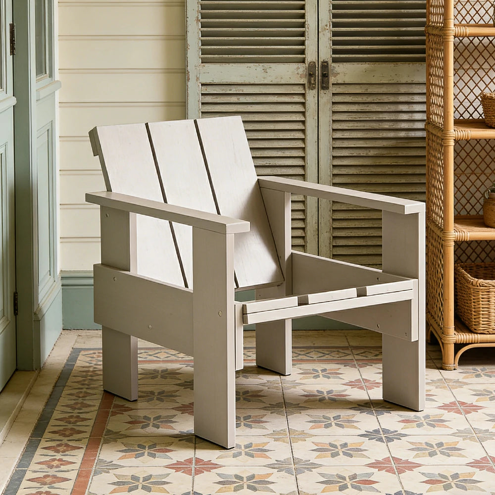 SOLARA Outdoor Lounge Chair Heavy-Duty Frame Water-Based Coating Easy Assembly Patio Seating - Grey