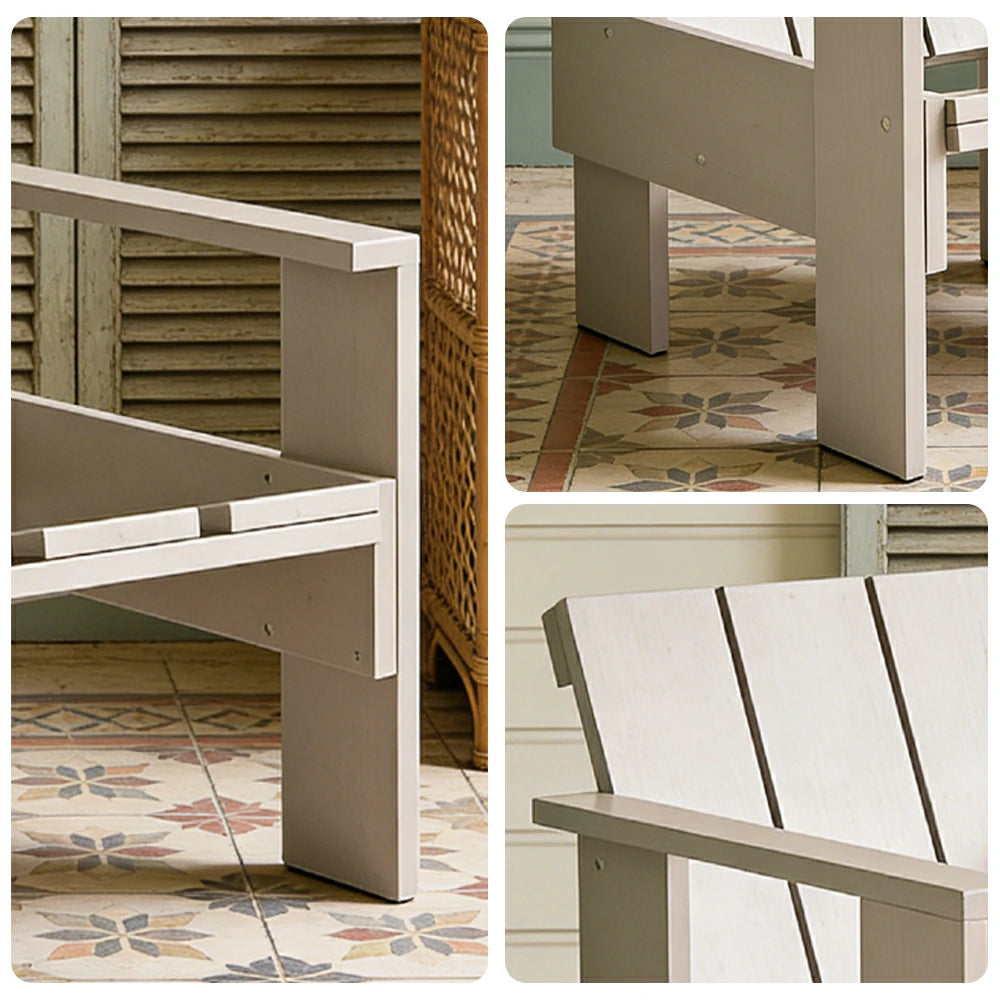 SOLARA Outdoor Lounge Chair Heavy-Duty Frame Water-Based Coating Easy Assembly Patio Seating - Grey