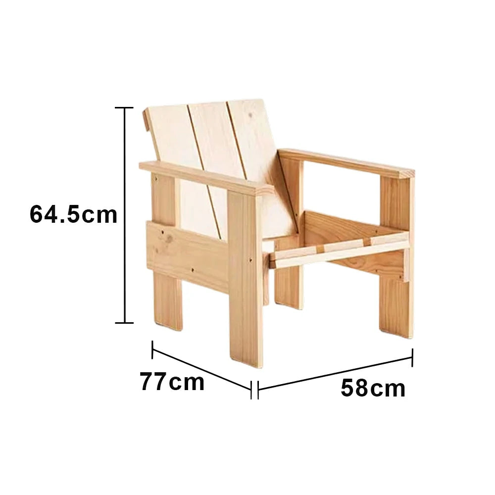 SOLARA Outdoor Lounge Chair Heavy-Duty Frame Water-Based Coating Easy Assembly Patio Seating - Wood