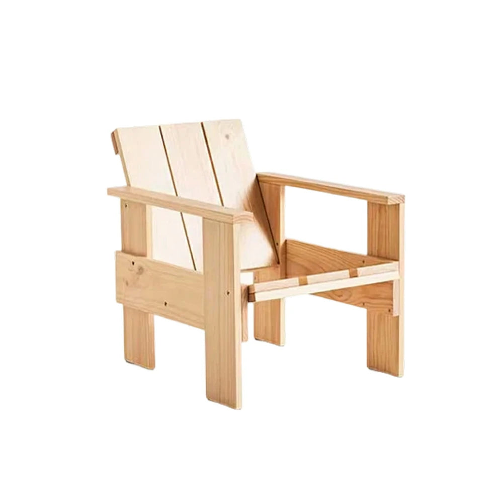 SOLARA Outdoor Lounge Chair Heavy-Duty Frame Water-Based Coating Easy Assembly Patio Seating - Wood