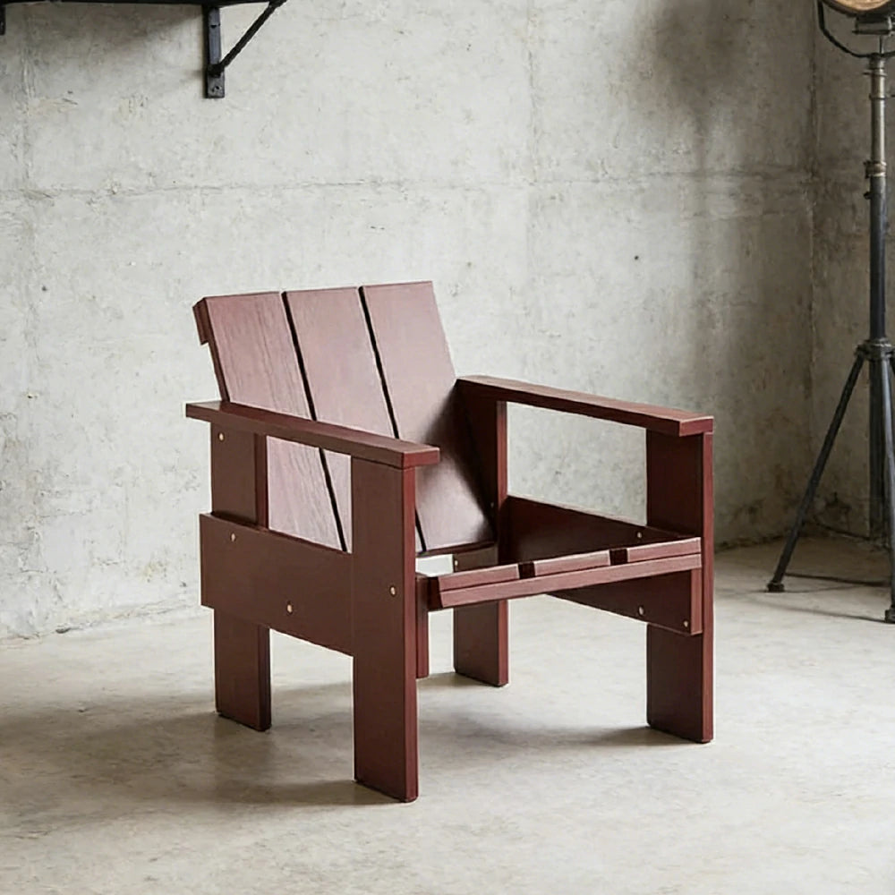 SOLARA Outdoor Lounge Chair Heavy-Duty Frame Water-Based Coating Easy Assembly Patio Seating - Red