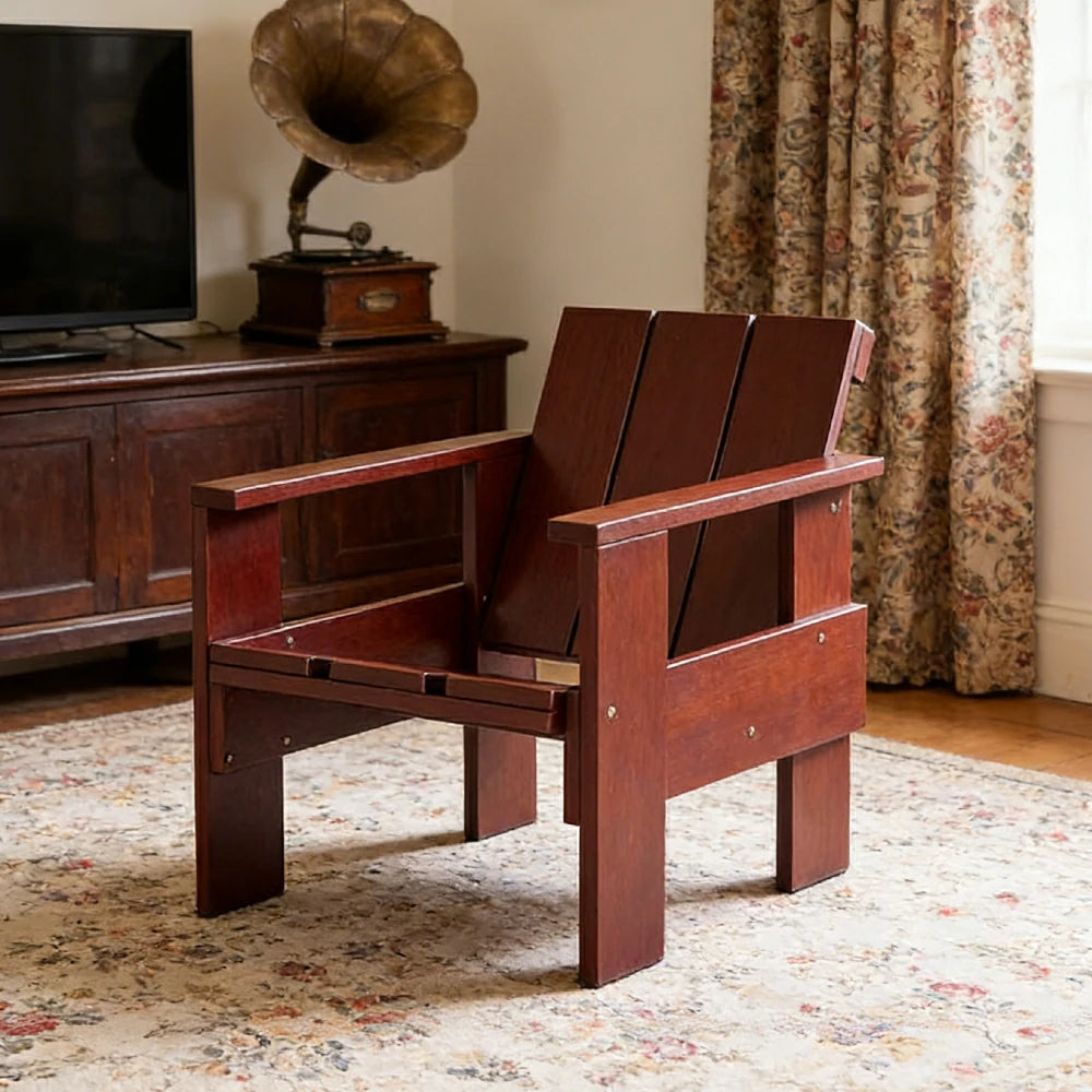 SOLARA Outdoor Lounge Chair Heavy-Duty Frame Water-Based Coating Easy Assembly Patio Seating - Red