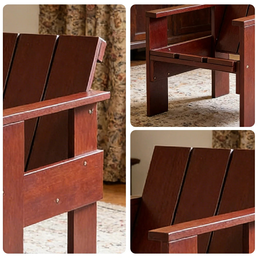 SOLARA Outdoor Lounge Chair Heavy-Duty Frame Water-Based Coating Easy Assembly Patio Seating - Red