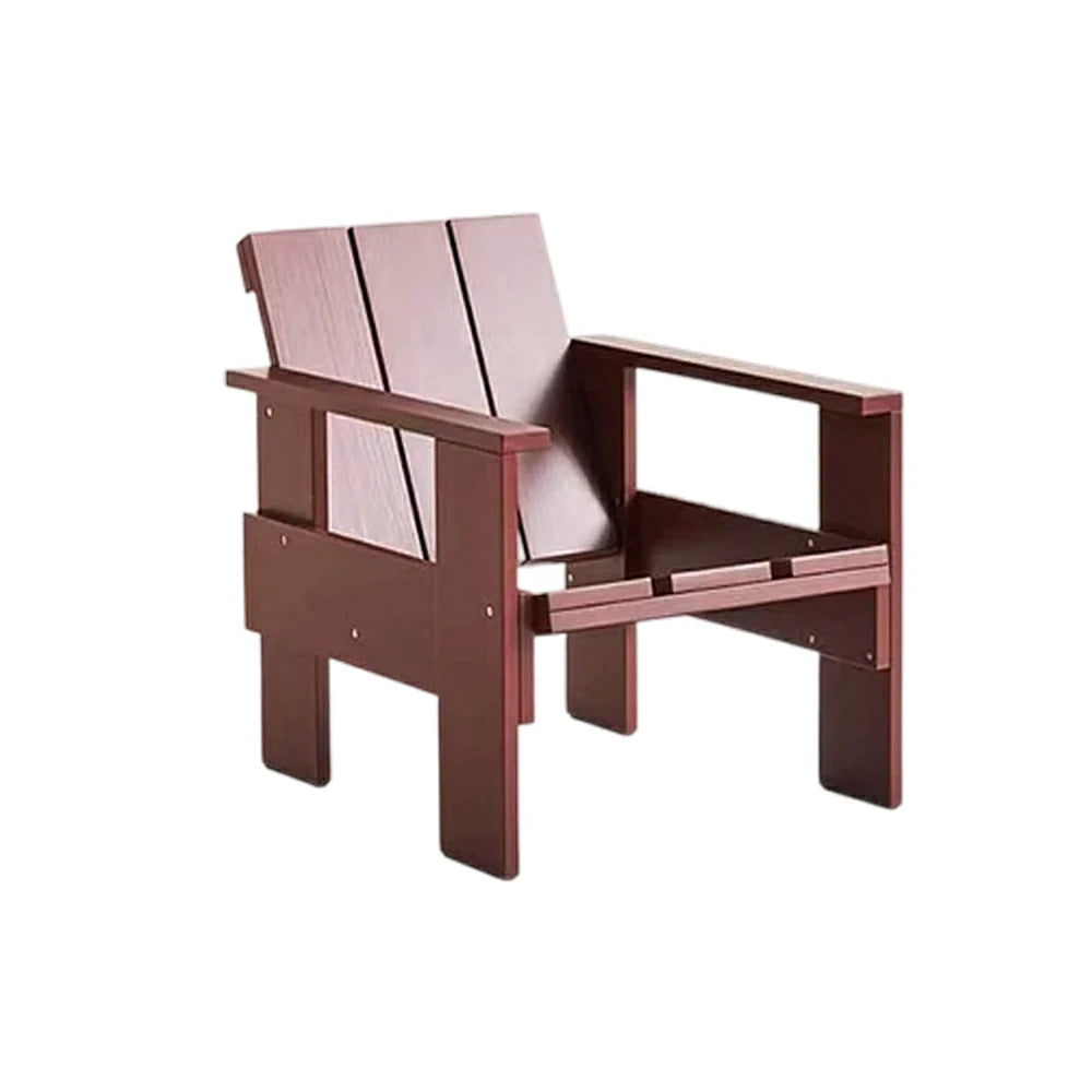 SOLARA Outdoor Lounge Chair Heavy-Duty Frame Water-Based Coating Easy Assembly Patio Seating - Red