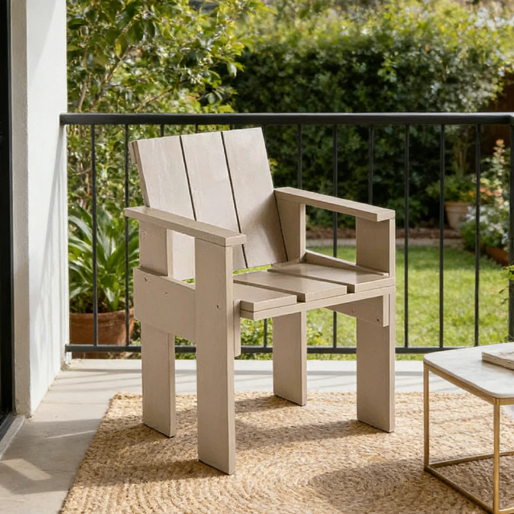 SOLARA Outdoor Dining Chair Heavy-Duty Frame Water-Based Coating Easy Assembly Patio Seating - Grey