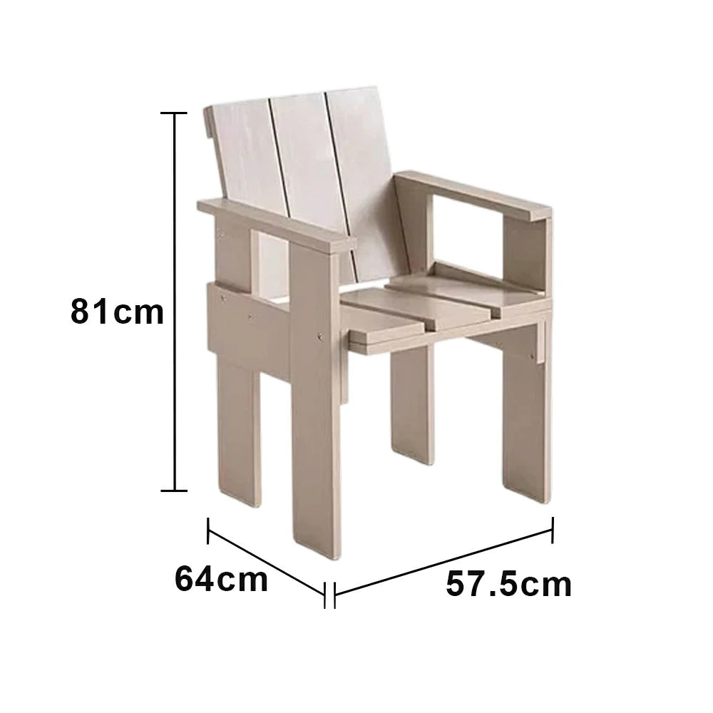 SOLARA Outdoor Dining Chair Heavy-Duty Frame Water-Based Coating Easy Assembly Patio Seating - Grey