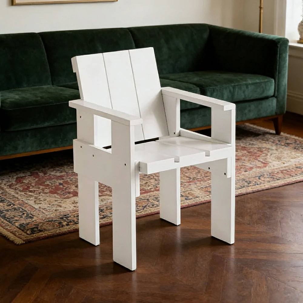 SOLARA Outdoor Dining Chair Heavy-Duty Frame Water-Based Coating Easy Assembly Patio Seating - White