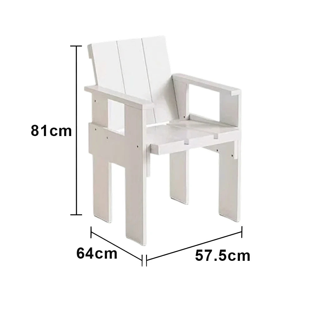 SOLARA Outdoor Dining Chair Heavy-Duty Frame Water-Based Coating Easy Assembly Patio Seating - White