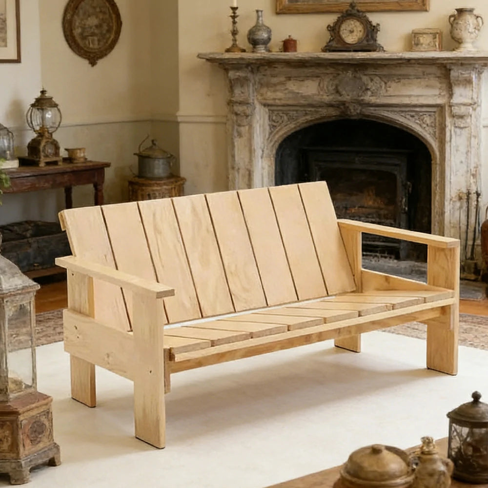 SOLARA Long Lounge Chair Heavy-Duty Frame Water-Based Coating Easy Assembly Outdoor Patio Seating - Wood