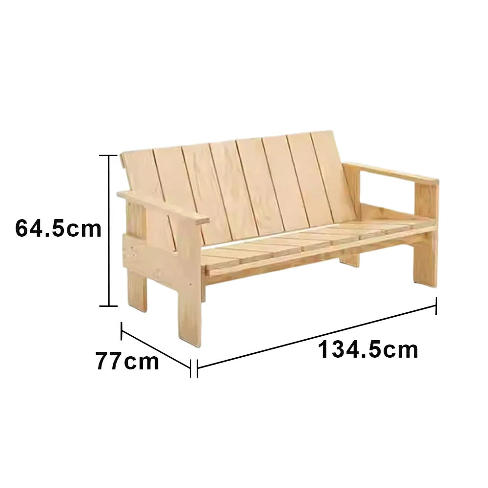 SOLARA Long Lounge Chair Heavy-Duty Frame Water-Based Coating Easy Assembly Outdoor Patio Seating - Wood