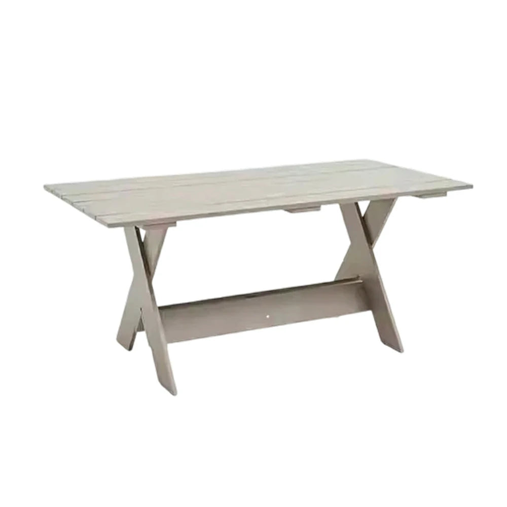 SOLARA Outdoor Dining Table Heavy-Duty Frame Water-Based Coating Easy Assembly Patio Use - Grey