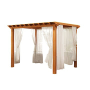 SOLARA Outdoor Pergola Canopy - Finnish Solid Wood Frame with Waterproof Curtain, 3m x 3m Garden & Patio Sunshade Pavilion - Yellow