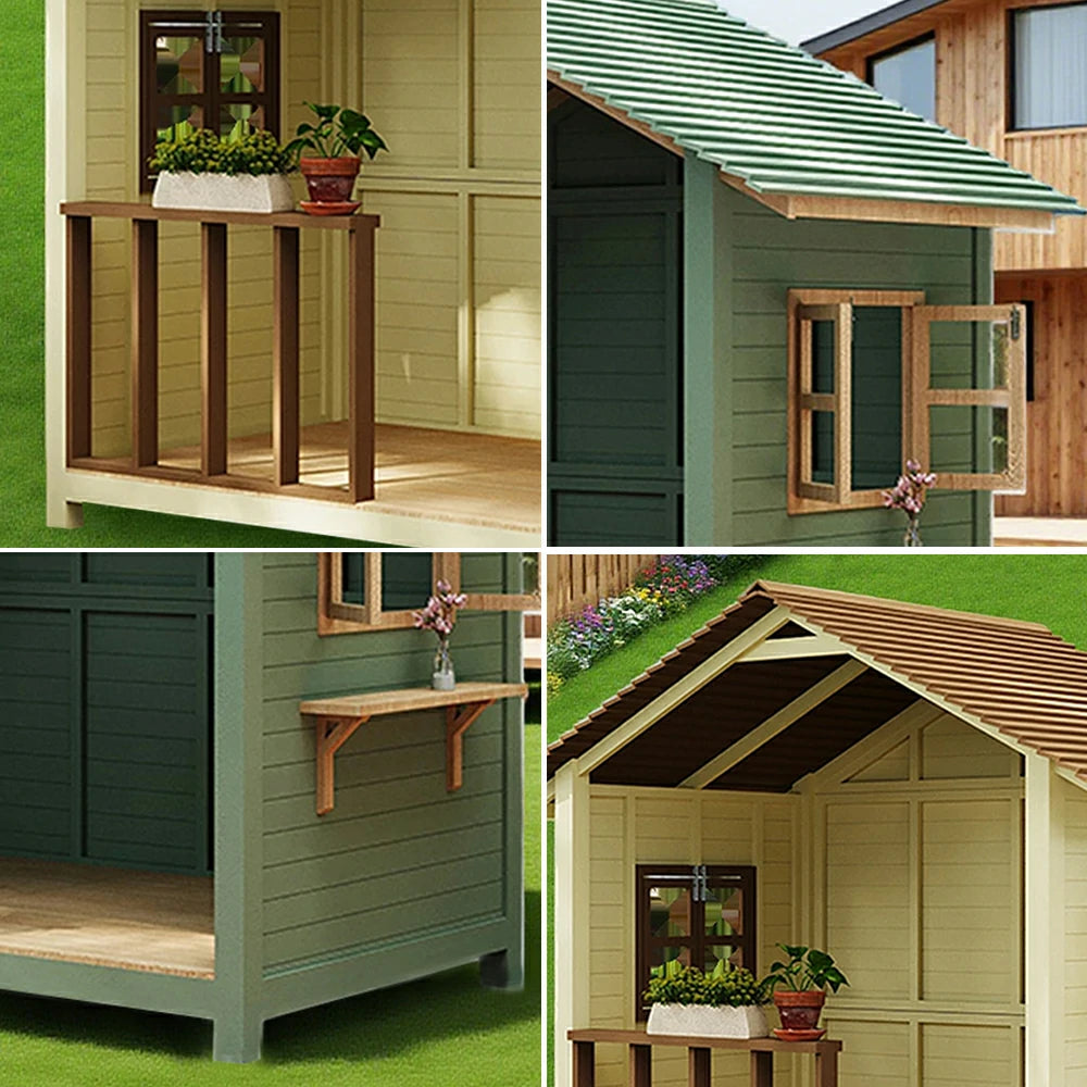 SOLARA Outdoor Wooden Cabin - Premium Solid Wood Structure, Garden & Patio Storage/Relaxation House - Yellow