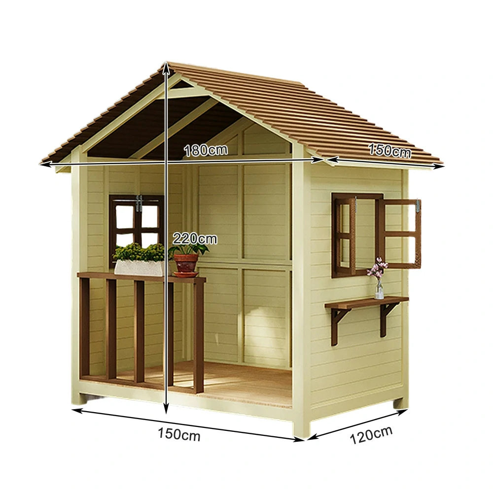 SOLARA Outdoor Wooden Cabin - Premium Solid Wood Structure, Garden & Patio Storage/Relaxation House - Yellow