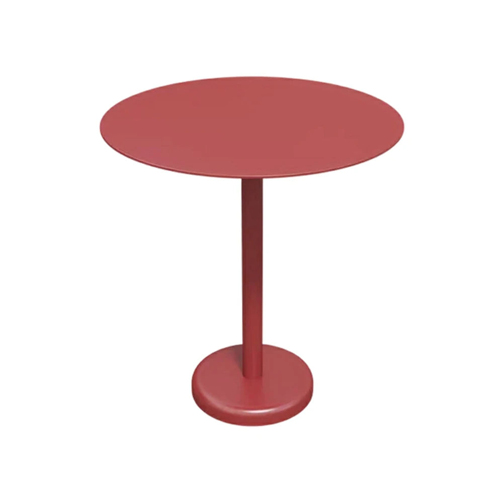 SOLARA 60/80cm Outdoor Round Table - Weather Resistant Patio Table with Heavy Duty Iron Frame, Rust Resistant Coating - Red