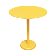SOLARA 60/80cm Outdoor Round Table - Weather Resistant Patio Table with Heavy Duty Iron Frame, Rust Resistant Coating - Yellow