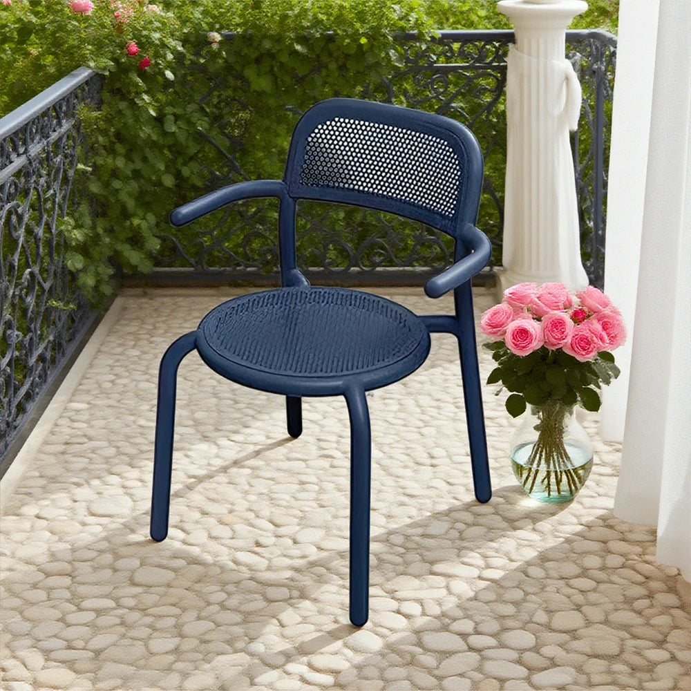 SOLARA Outdoor Aluminum Alloy Furniture Set - Durable Rust-Resistant Table & Sofa - Blue