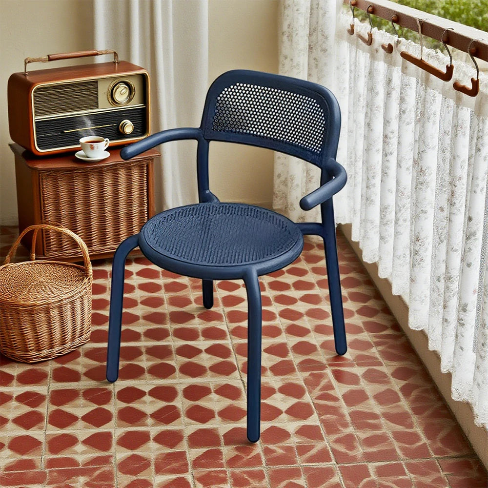 SOLARA Outdoor Aluminum Alloy Furniture Set - Durable Rust-Resistant Table & Sofa - Blue