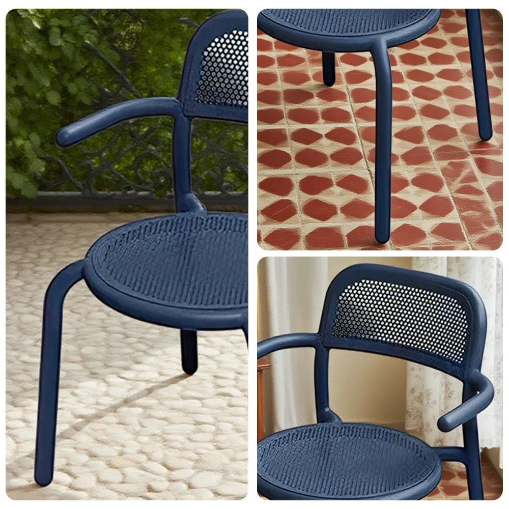 SOLARA Outdoor Aluminum Alloy Furniture Set - Durable Rust-Resistant Table & Sofa - Blue