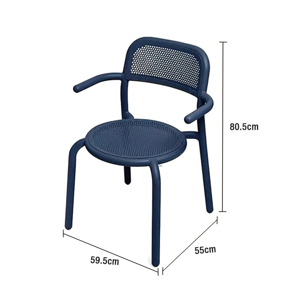 SOLARA Outdoor Aluminum Alloy Furniture Set - Durable Rust-Resistant Table & Sofa - Blue