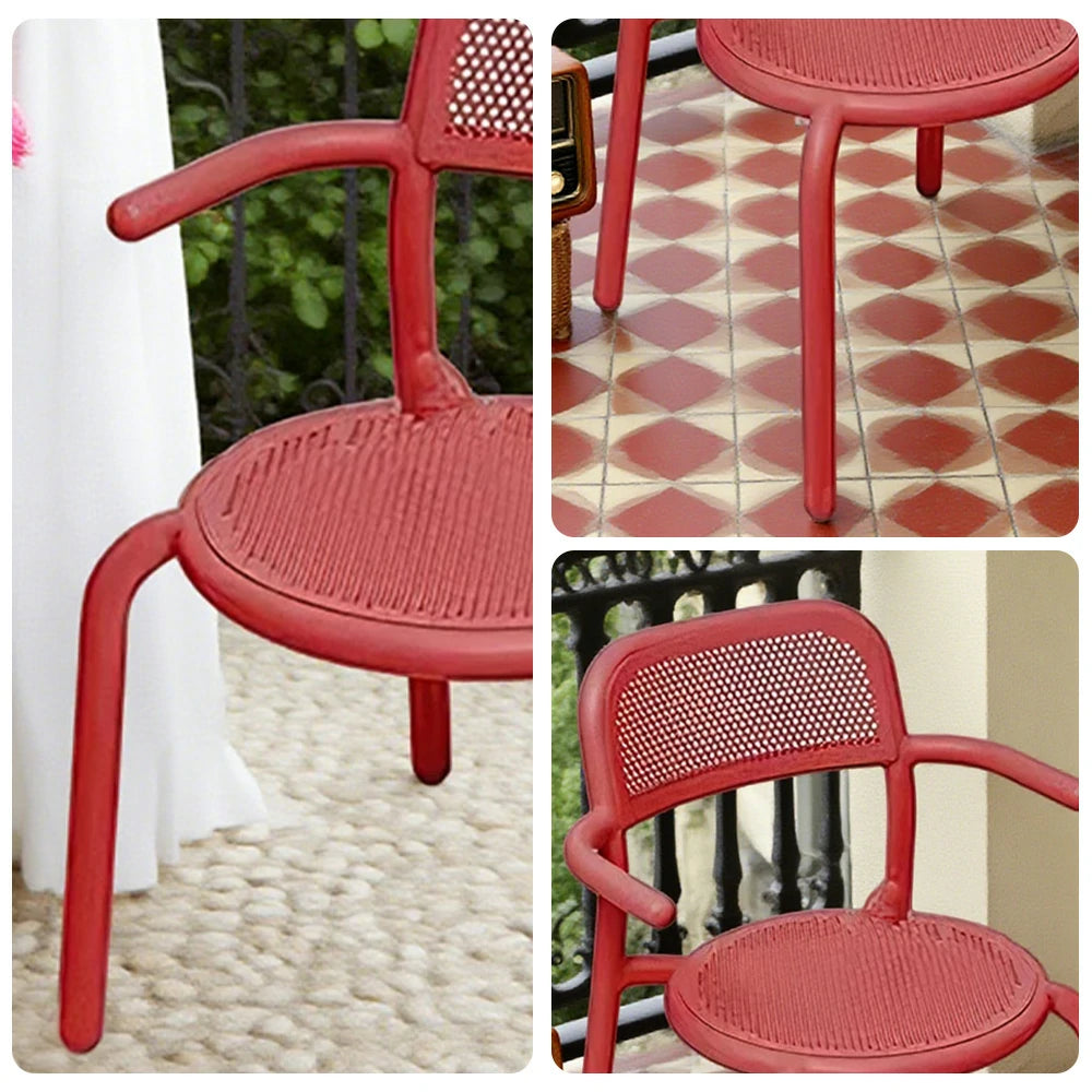 SOLARA Outdoor Aluminum Alloy Furniture Set with Durable Table, Chair & Sofa - Red