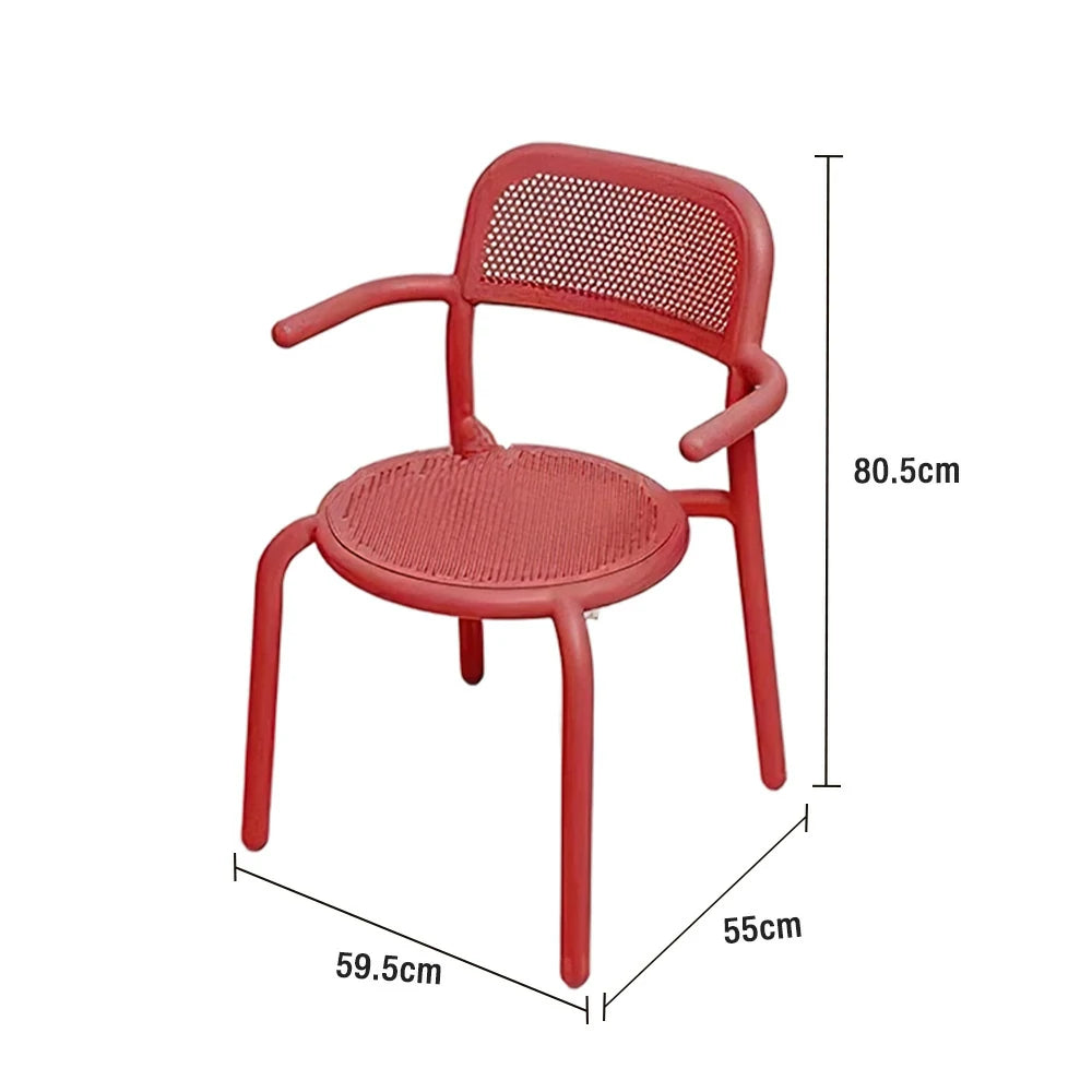 SOLARA Outdoor Aluminum Alloy Furniture Set with Durable Table, Chair & Sofa - Red