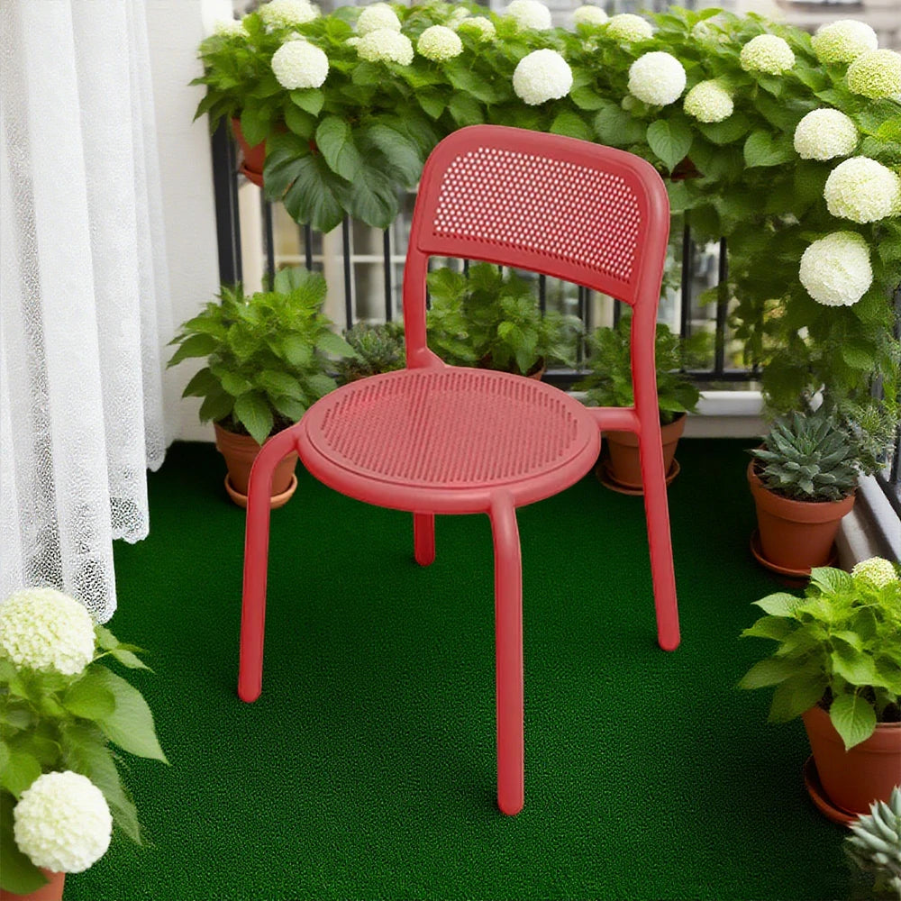 SOLARA Outdoor Aluminum Alloy Furniture Set with Durable Table, Chair & Sofa - Red