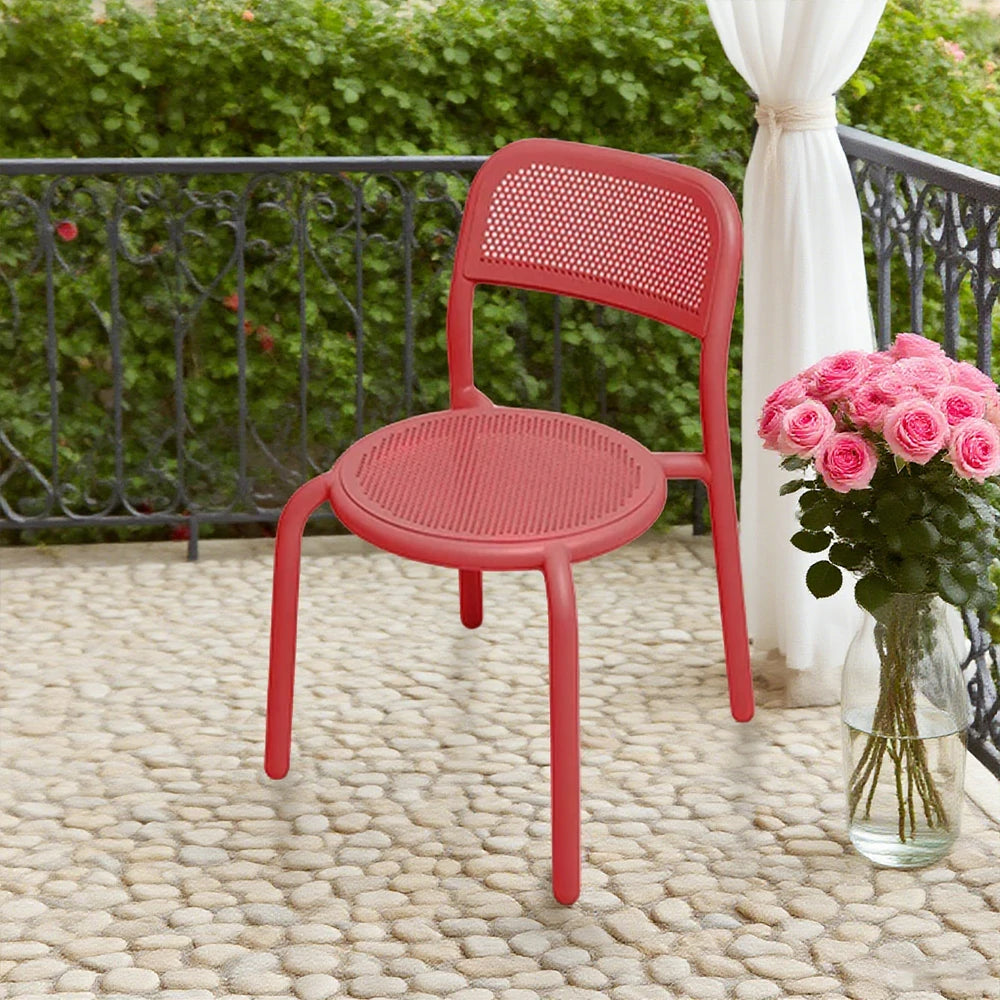 SOLARA Outdoor Aluminum Alloy Furniture Set with Durable Table, Chair & Sofa - Red