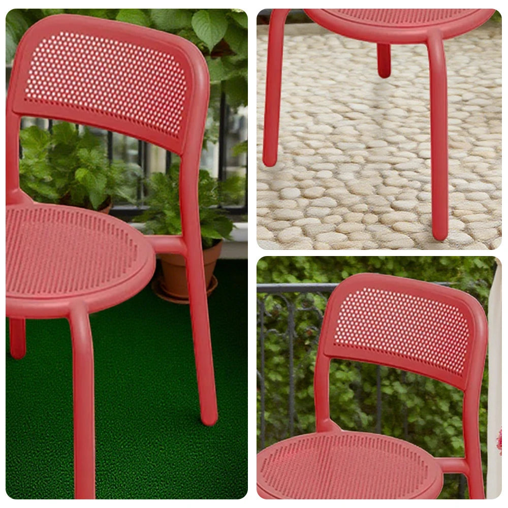 SOLARA Outdoor Aluminum Alloy Furniture Set with Durable Table, Chair & Sofa - Red