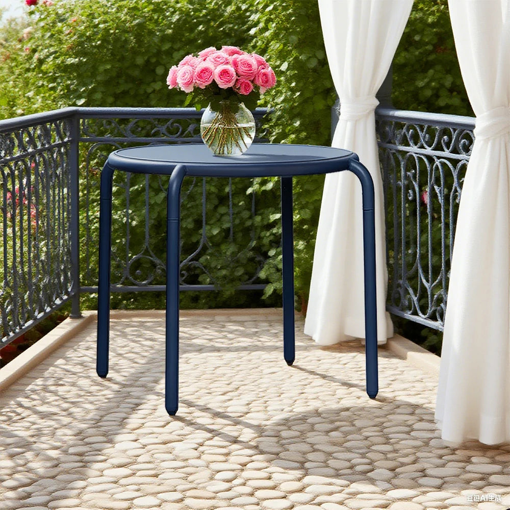 SOLARA Outdoor Aluminum Alloy Furniture Set - Durable Rust-Resistant Table & Sofa - Blue