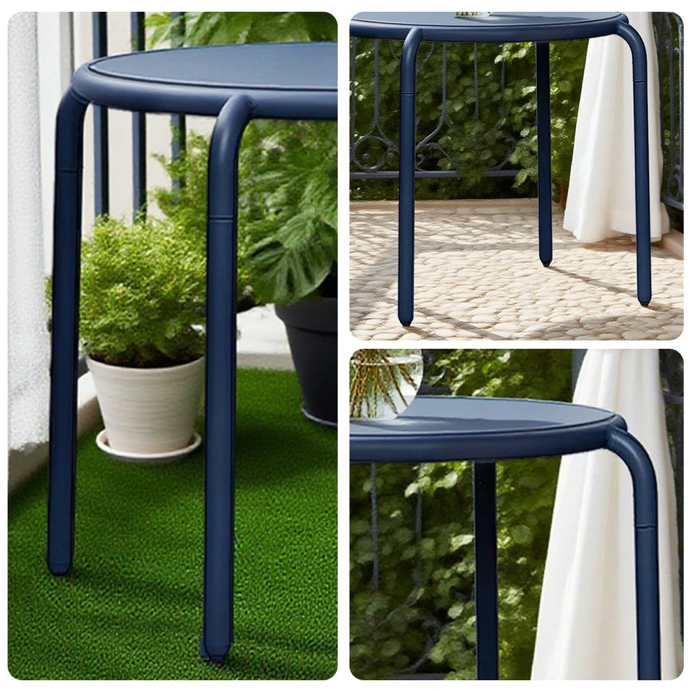 SOLARA Outdoor Aluminum Alloy Furniture Set - Durable Rust-Resistant Table & Sofa - Blue