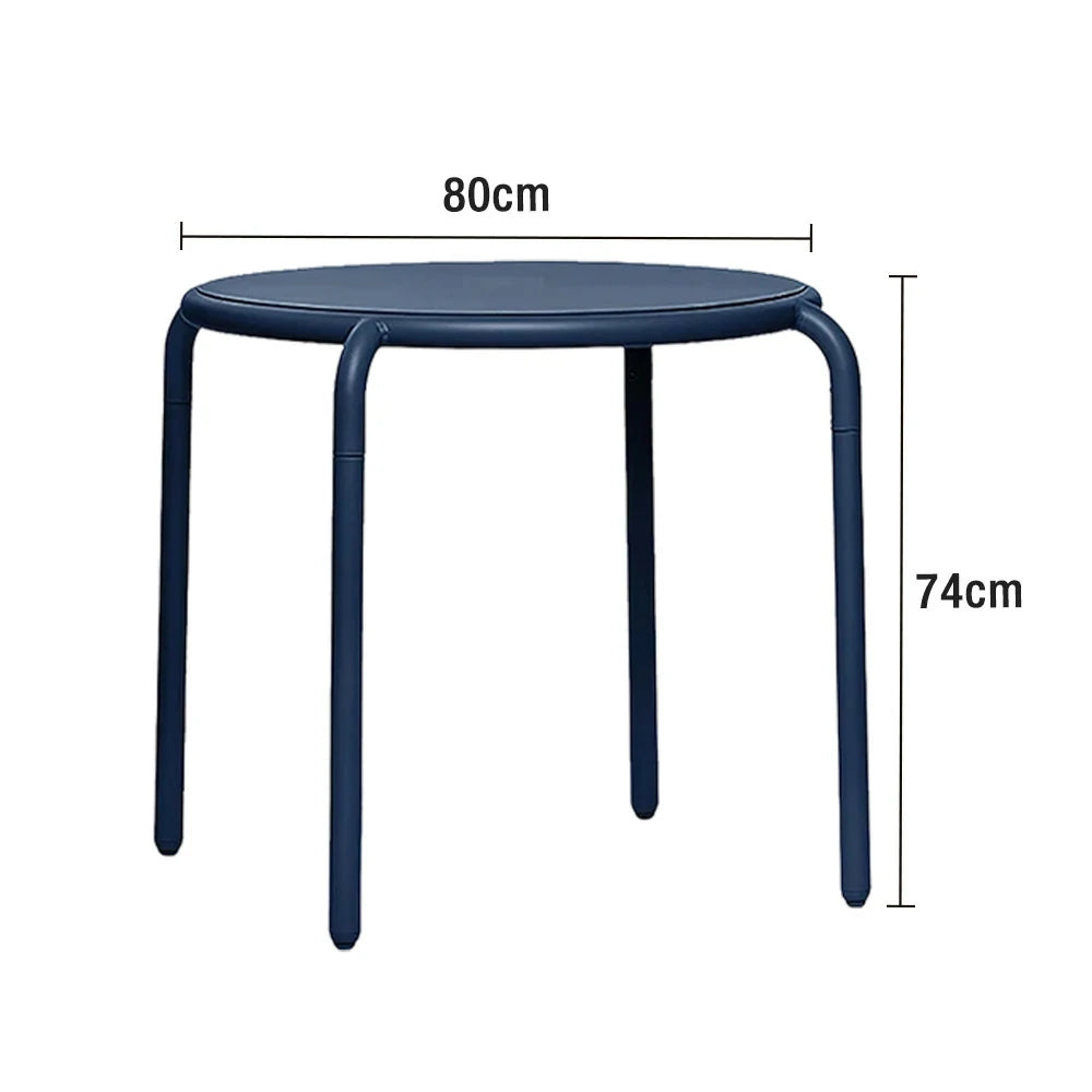 SOLARA Outdoor Aluminum Alloy Furniture Set - Durable Rust-Resistant Table & Sofa - Blue