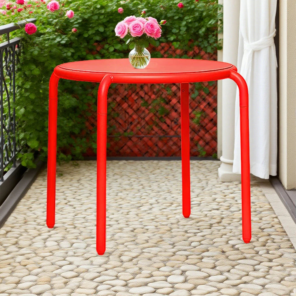 SOLARA Outdoor Aluminum Alloy Furniture Set with Durable Table, Chair & Sofa - Red
