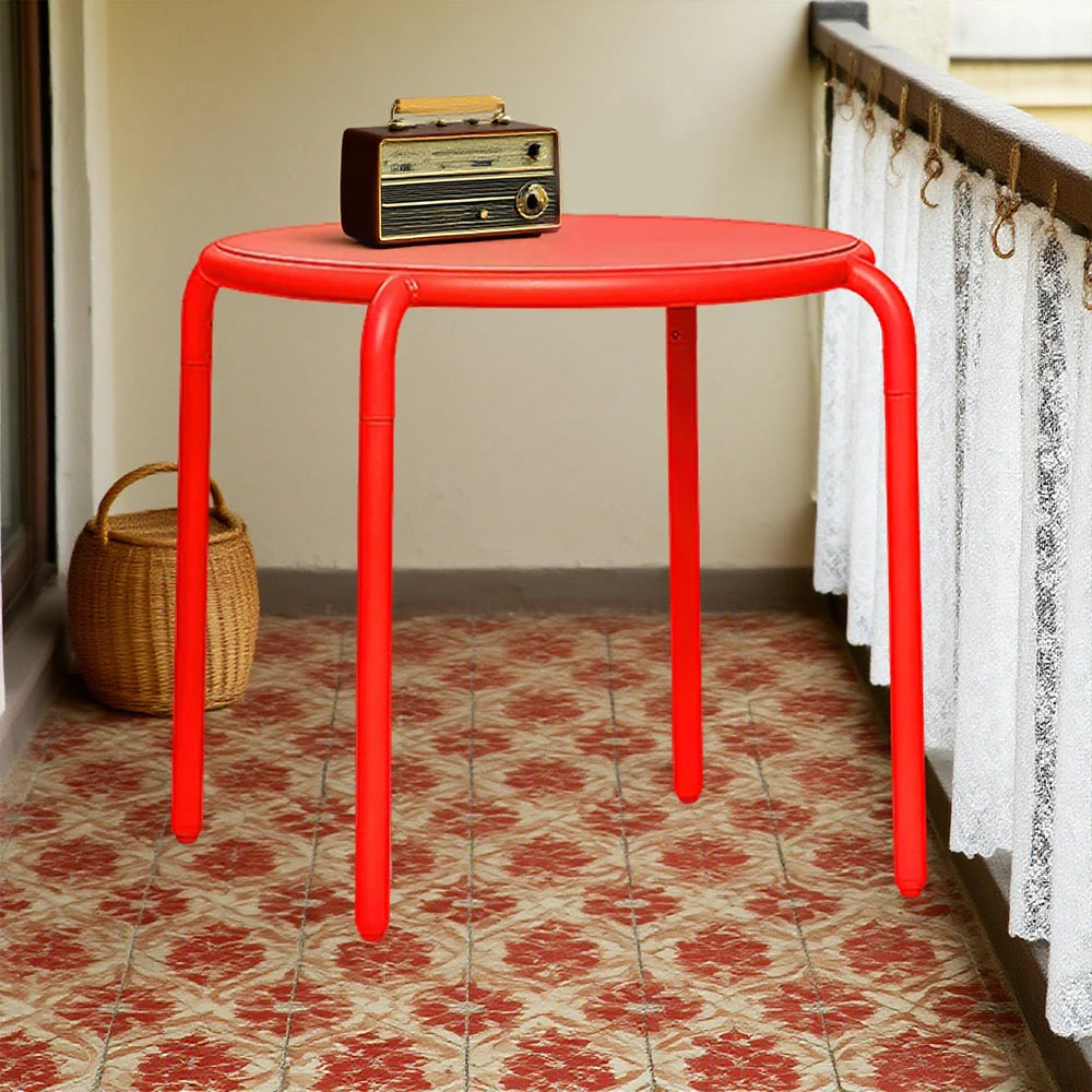 SOLARA Outdoor Aluminum Alloy Furniture Set with Durable Table, Chair & Sofa - Red