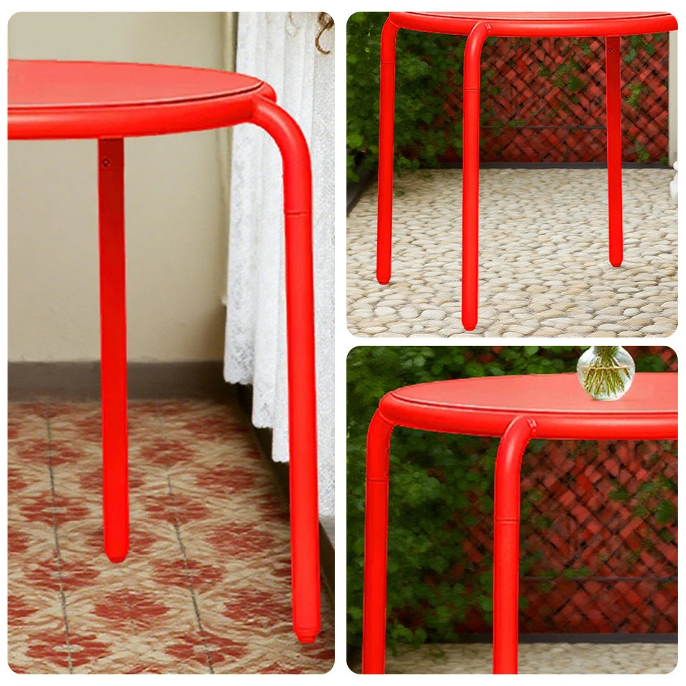 SOLARA Outdoor Aluminum Alloy Furniture Set with Durable Table, Chair & Sofa - Red