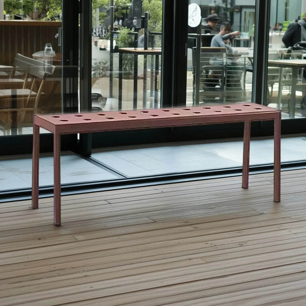 SOLARA Outdoor Aluminum Furniture Set - Weather-Resistant Table, Bench, Chair & Sofa - Red