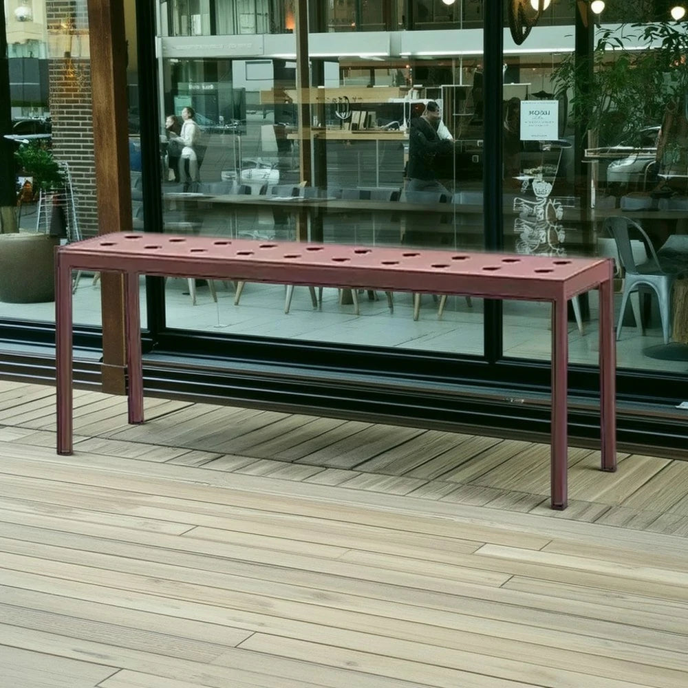 SOLARA Outdoor Aluminum Furniture Set - Weather-Resistant Table, Bench, Chair & Sofa - Red