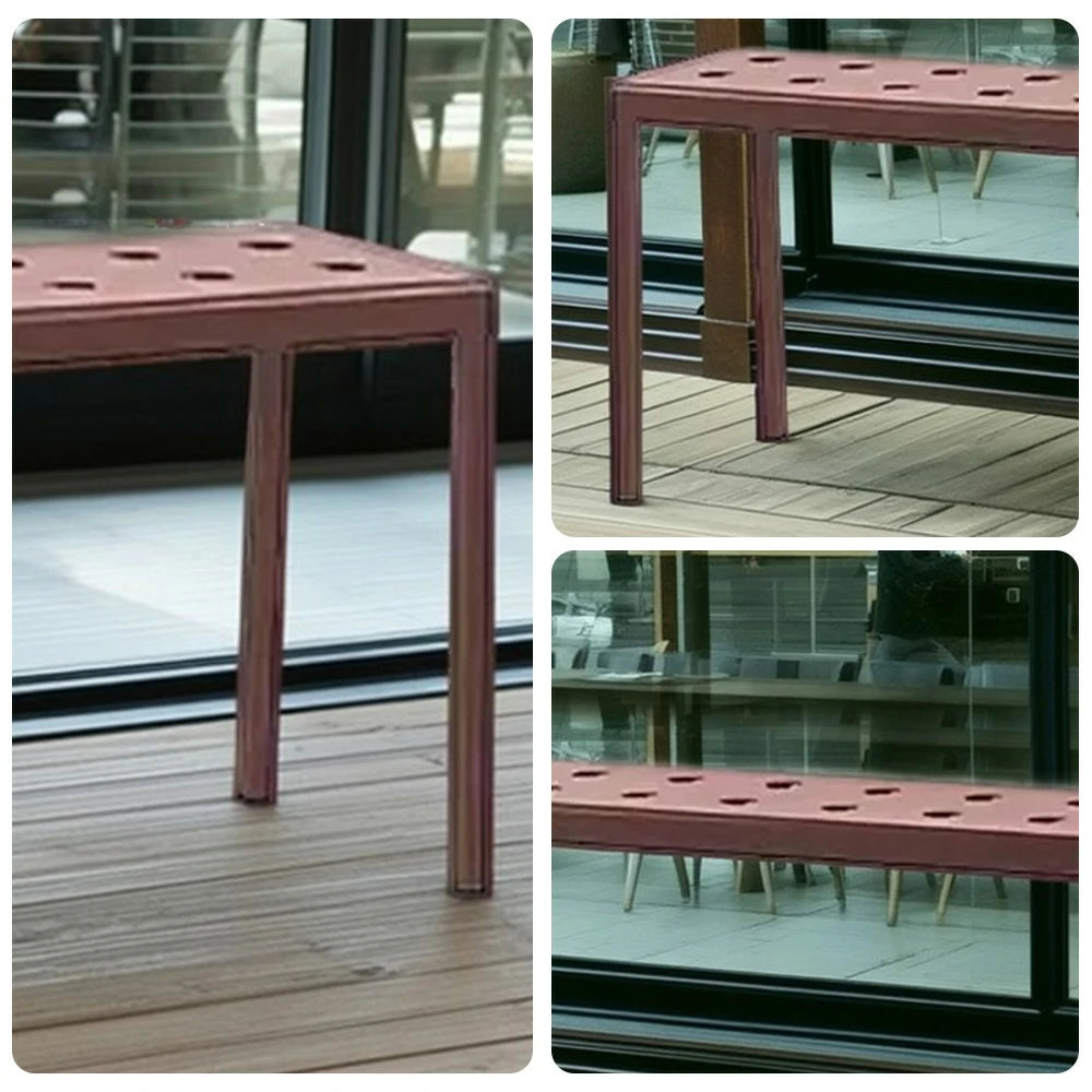 SOLARA Outdoor Aluminum Furniture Set - Weather-Resistant Table, Bench, Chair & Sofa - Red