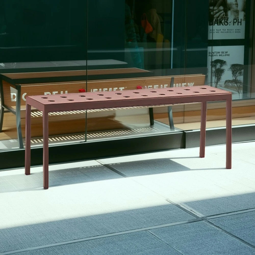 SOLARA Outdoor Aluminum Furniture Set - Weather-Resistant Table, Bench, Chair & Sofa - Red