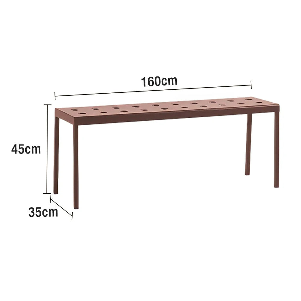 SOLARA Outdoor Aluminum Furniture Set - Weather-Resistant Table, Bench, Chair & Sofa - Red