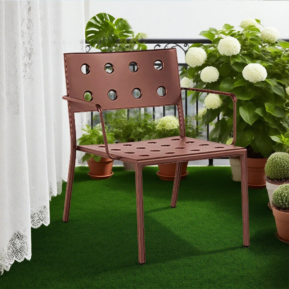 SOLARA Outdoor Aluminum Furniture Set - Weather-Resistant Table, Bench, Chair & Sofa - Red