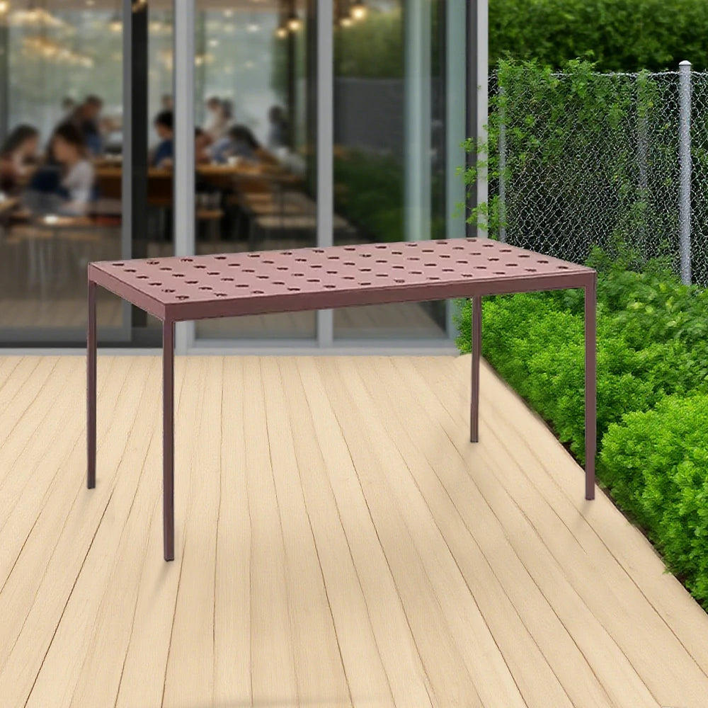 SOLARA Outdoor Aluminum Furniture Set - Weather-Resistant Table, Bench, Chair & Sofa - Red