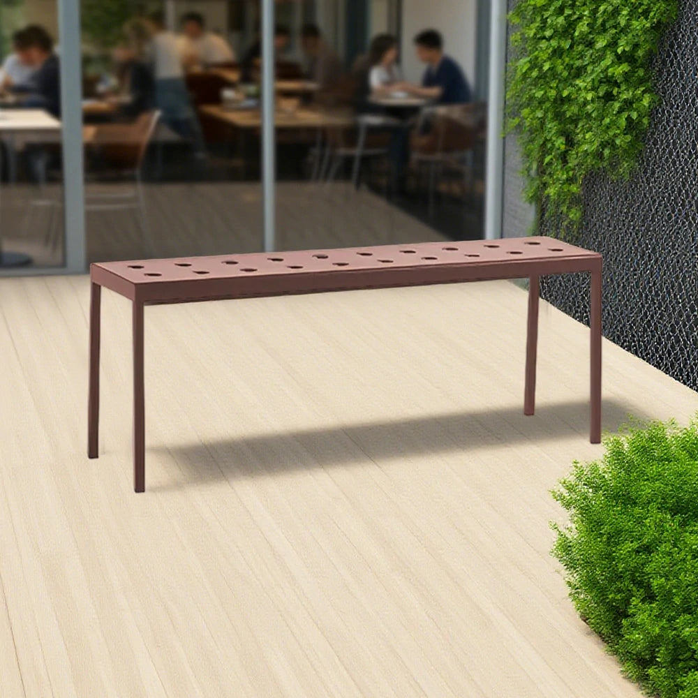 SOLARA Outdoor Aluminum Furniture Set - Weather-Resistant Table, Bench, Chair & Sofa - Red