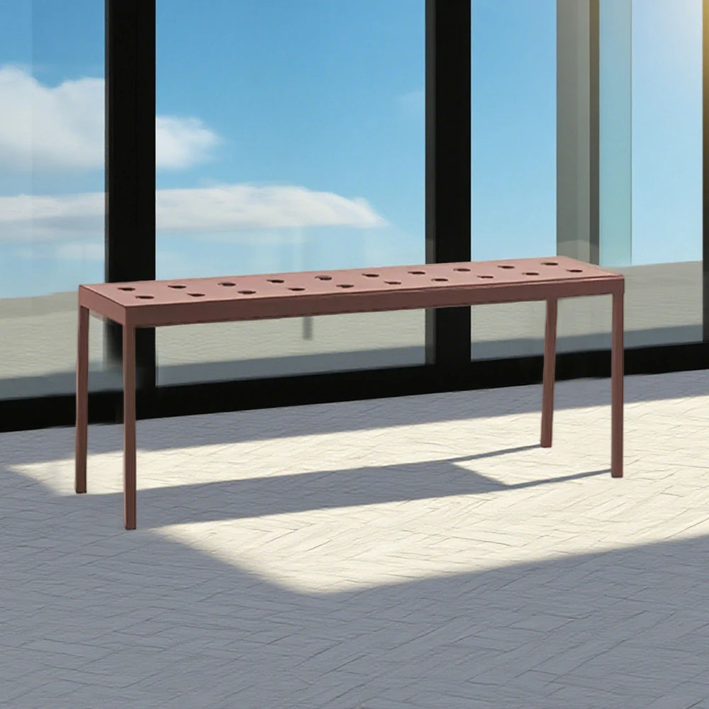 SOLARA Outdoor Aluminum Furniture Set - Weather-Resistant Table, Bench, Chair & Sofa - Red