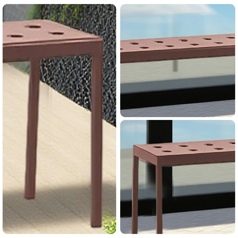 SOLARA Outdoor Aluminum Furniture Set - Weather-Resistant Table, Bench, Chair & Sofa - Red