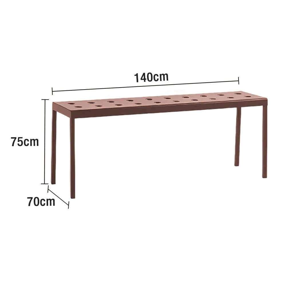 SOLARA Outdoor Aluminum Furniture Set - Weather-Resistant Table, Bench, Chair & Sofa - Red