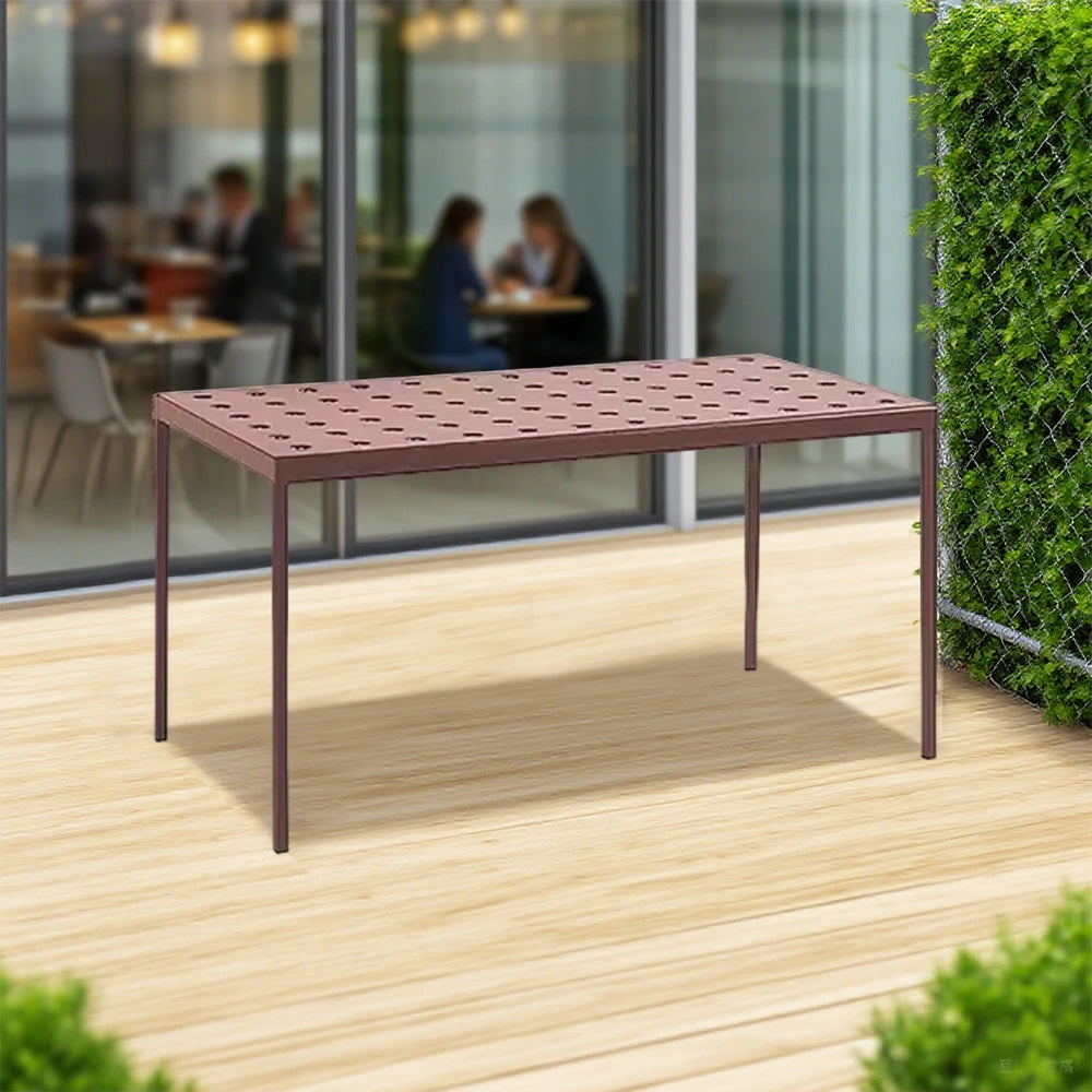 SOLARA Outdoor Aluminum Furniture Set - Weather-Resistant Table, Bench, Chair & Sofa - Red